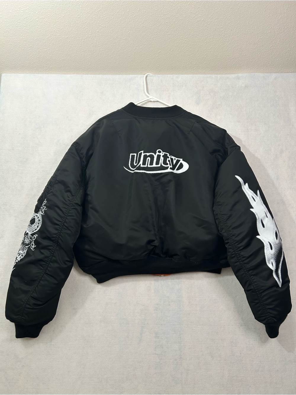 H&M Heron Preston H2 Black Orange Reversible Bomber Jacket Unisex Size Large NWT - Picture 5 of 16